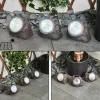 hofstein Lot de 3 lampes solaires Sameo LED Brun, 4 lumières* Lampes Modernes