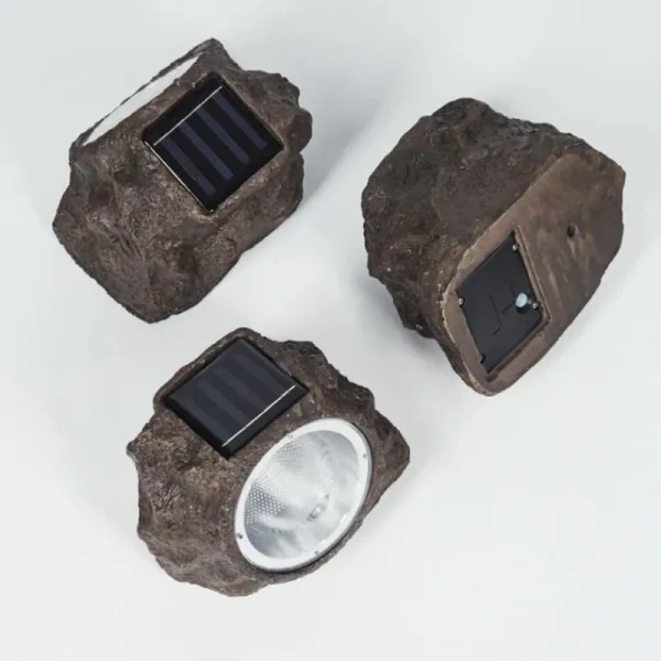 hofstein Lot de 3 lampes solaires Sameo LED Brun, 4 lumières* Lampes Modernes