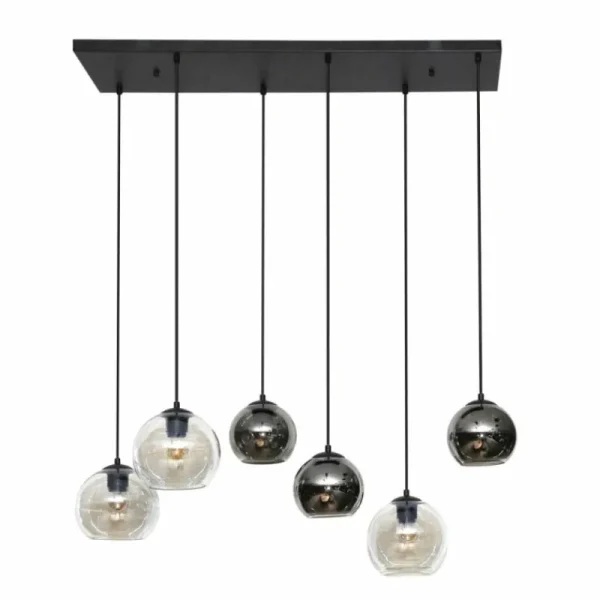 Zijlstra lustre Bicolore Anthracite, 7 lumières* Lampes En Verre