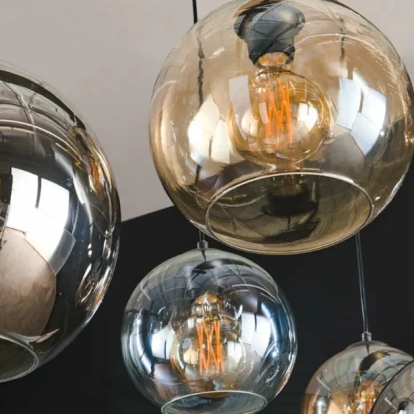 hofstein lustre Multi Anthracite, 7 lumières* Lampes En Verre