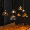 hofstein lustre Tricolore Noir, 7 lumières* Lampes En Verre