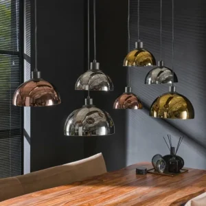 hofstein lustre Tricolore Noir, 7 lumières* Lampes En Verre