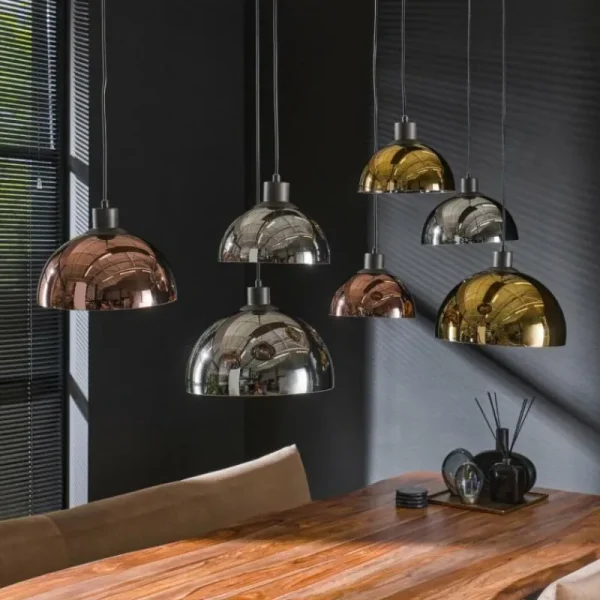 hofstein lustre Tricolore Noir, 7 lumières* Lampes En Verre