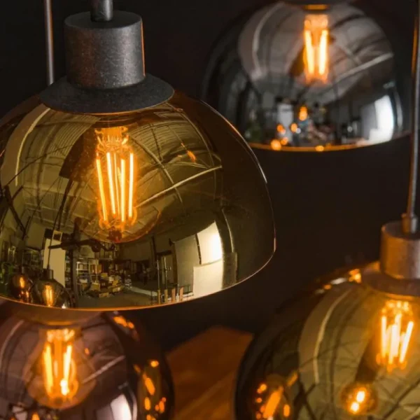 hofstein lustre Tricolore Noir, 7 lumières* Lampes En Verre