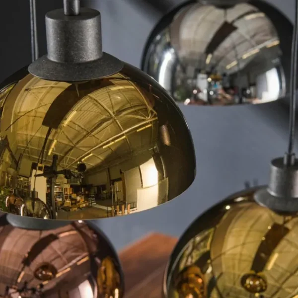 hofstein lustre Tricolore Noir, 7 lumières* Lampes En Verre