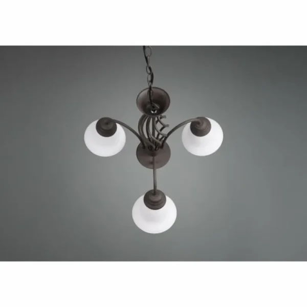 Luminaires Trio Lustre Trio-Leuchten Rustica Rouille, 3 lumières* Lampes En Verre