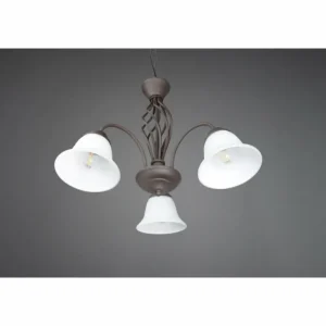 Luminaires Trio Lustre Trio-Leuchten Rustica Rouille, 3 lumières* Lampes En Verre