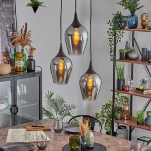 hofstein Lutarp Suspension, Suspension Noir, 3 lumières* Lampes Modernes