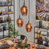 hofstein Lutarp Suspension, Suspension Chrome, Noir, 3 lumières* Lampes En Verre
