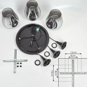 hofstein Lutarp Suspension, Suspension Noir, 3 lumières* Lampes Modernes