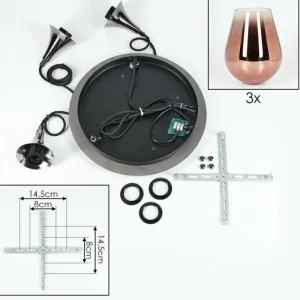 hofstein Lutarp Suspension, Suspension Chrome, Noir, 3 lumières* Lampes En Verre