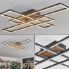 hofstein Macos Plafonnier, Spot de plafond LED Brun, Couleur bois, Noir, 1 lumière* Lampes Modernes