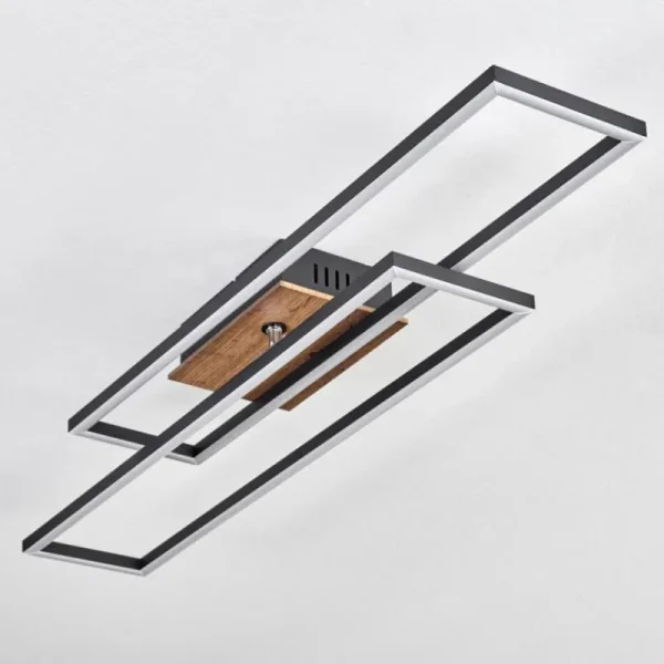 hofstein Macos Plafonnier, Spot de plafond LED Brun, Couleur bois, Noir, 1 lumière* Lampes Modernes