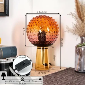 hofstein Maiorca Lampe à poser Orange, Noir, 1 lumière* Lampes En Verre