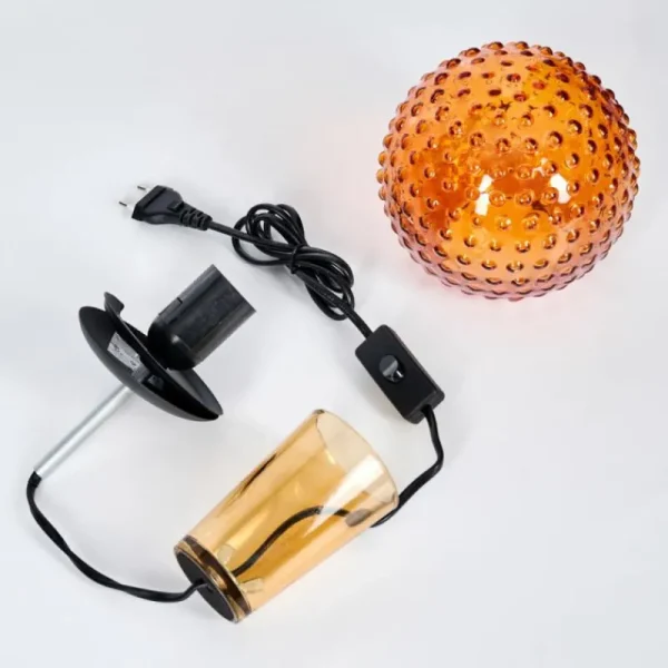 hofstein Maiorca Lampe à poser Orange, Noir, 1 lumière* Lampes En Verre