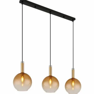 Luminaires Globo Lighting Marinella Suspension Noir, 3 lumières* Lampes En Verre