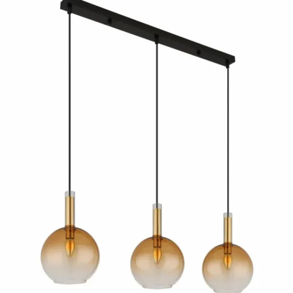 Luminaires Globo Lighting Marinella Suspension Noir, 3 lumières* Lampes En Verre