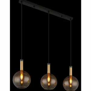 Luminaires Globo Lighting Marinella Suspension Noir, 3 lumières* Lampes En Verre