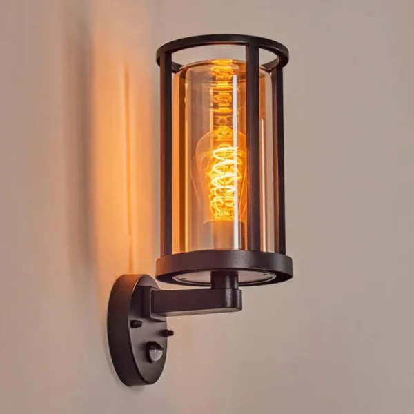 hofstein Martinha Lampe murale d´extérieur Noir, 1 lumière, Détecteur de mouvement* Lampes Modernes