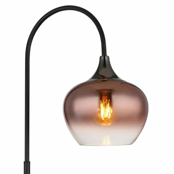 Luminaires Globo Lighting Maxy Lampadaire Chrome, Noir, 1 lumière* Lampes En Verre