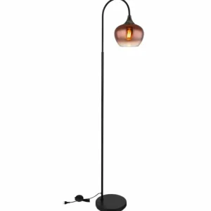 Luminaires Globo Lighting Maxy Lampadaire Chrome, Noir, 1 lumière* Lampes En Verre