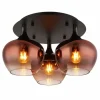 Luminaires Globo Lighting Maxy Plafonnier Chrome, Noir, 3 lumières* Lampes En Verre