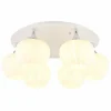 Luminaires Globo Lighting Maxy Plafonnier Chrome, Blanc, 6 lumières* Lampes En Verre