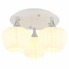 Luminaires Globo Lighting Maxy Plafonnier Chrome, Blanc, 3 lumières* Lampes En Verre