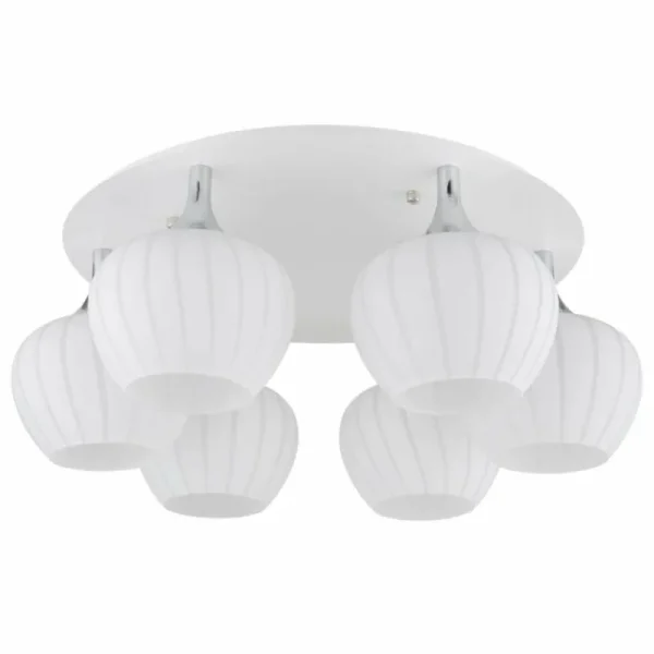 Luminaires Globo Lighting Maxy Plafonnier Chrome, Blanc, 6 lumières* Lampes En Verre