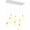 Luminaires Globo Lighting Maxy Suspension Chrome, Blanc, 8 lumières* Lampes En Verre