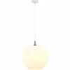 Luminaires Globo Lighting Maxy Suspension Chrome, Blanc, 1 lumière* Lampes En Verre