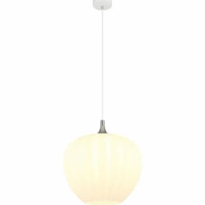 Luminaires Globo Lighting Maxy Suspension Chrome, Blanc, 1 lumière* Lampes En Verre