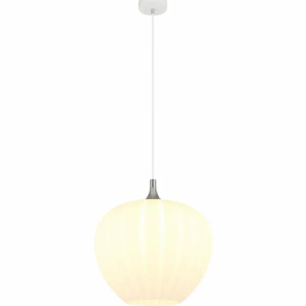 Luminaires Globo Lighting Maxy Suspension Chrome, Blanc, 1 lumière* Lampes En Verre