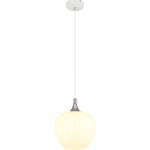 Luminaires Globo Lighting Maxy Suspension Chrome, Blanc, 1 lumière* Lampes En Verre