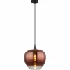 Luminaires Globo Lighting Maxy Suspension Chrome, Noir, 1 lumière* Lampes En Verre