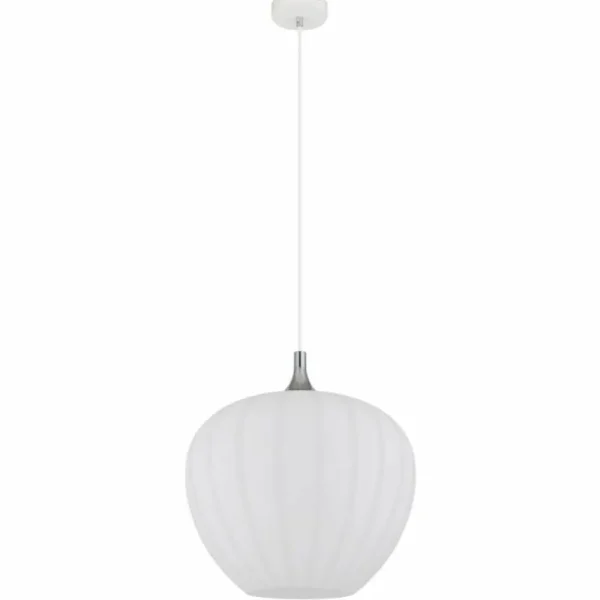 Luminaires Globo Lighting Maxy Suspension Chrome, Blanc, 1 lumière* Lampes En Verre