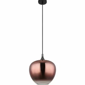 Luminaires Globo Lighting Maxy Suspension Chrome, Noir, 1 lumière* Lampes En Verre