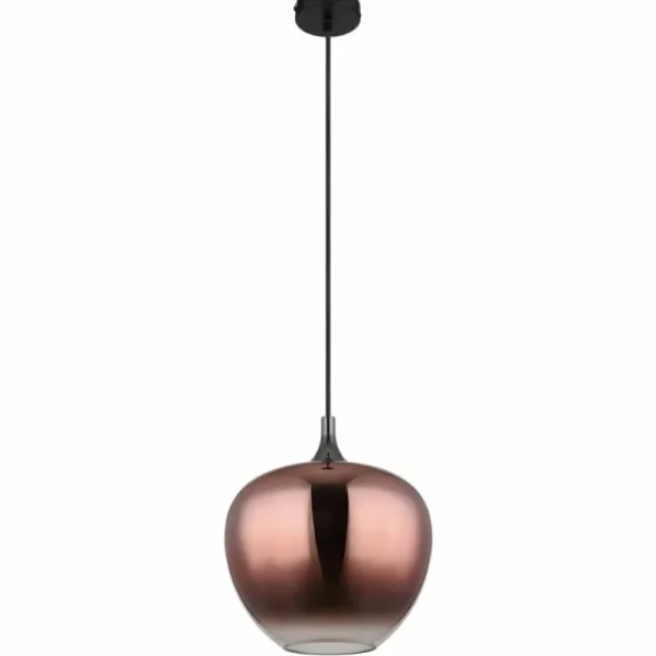 Luminaires Globo Lighting Maxy Suspension Chrome, Noir, 1 lumière* Lampes En Verre