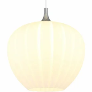 Luminaires Globo Lighting Maxy Suspension Chrome, Blanc, 1 lumière* Lampes En Verre