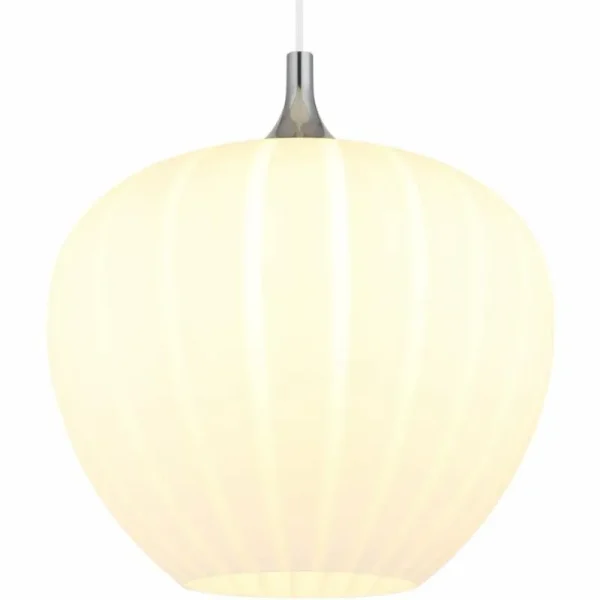 Luminaires Globo Lighting Maxy Suspension Chrome, Blanc, 1 lumière* Lampes En Verre