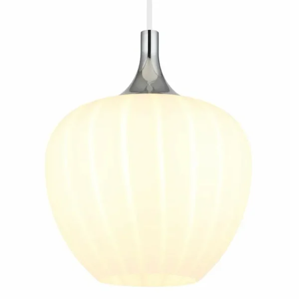 Luminaires Globo Lighting Maxy Suspension Chrome, Blanc, 1 lumière* Lampes En Verre