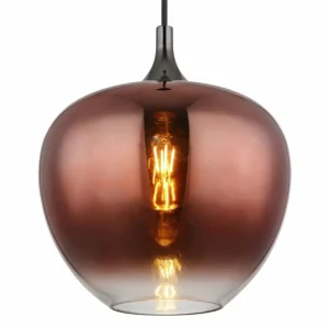 Luminaires Globo Lighting Maxy Suspension Chrome, Noir, 1 lumière* Lampes En Verre