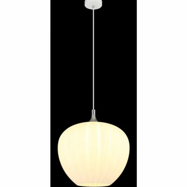 Luminaires Globo Lighting Maxy Suspension Chrome, Blanc, 1 lumière* Lampes En Verre