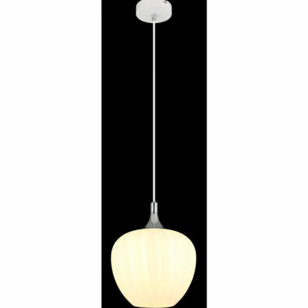 Luminaires Globo Lighting Maxy Suspension Chrome, Blanc, 1 lumière* Lampes En Verre