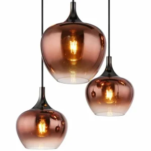 Luminaires Globo Lighting Maxy Suspension Chrome, Noir, 6 lumières* Lampes En Verre