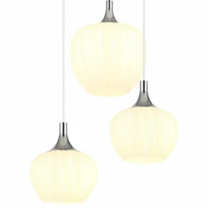 Luminaires Globo Lighting Maxy Suspension Chrome, Blanc, 6 lumières* Lampes En Verre