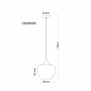 Luminaires Globo Lighting Maxy Suspension Chrome, Blanc, 1 lumière* Lampes En Verre