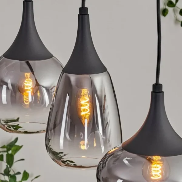 hofstein Maynal Suspension, Boule lumineuse, Suspension Clair, Fumé, 3 lumières* Lampes Modernes