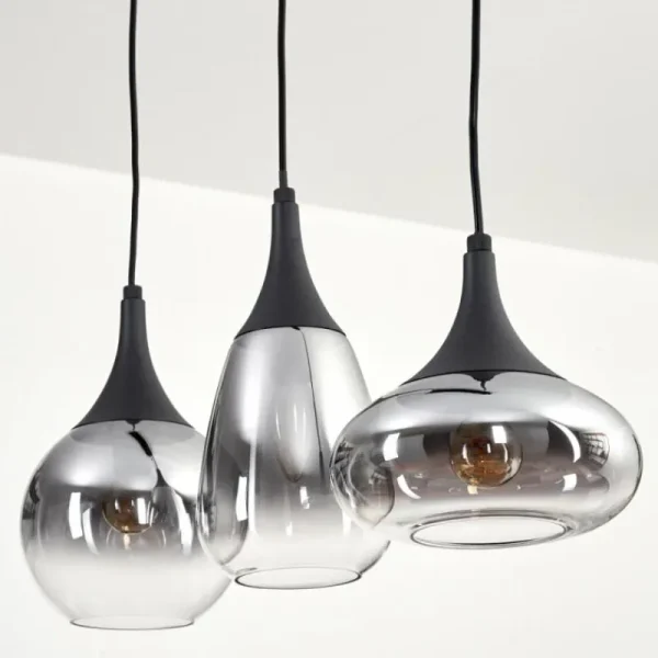 hofstein Maynal Suspension, Boule lumineuse, Suspension Clair, Fumé, 3 lumières* Lampes Modernes
