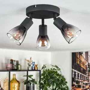 hofstein Medelim Plafonnier Clair, Fumé, 3 lumières* Lampes Modernes